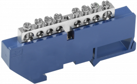 Шина N "ноль" на DIN-изоляторе с никелевым покрытием ШНИ-6х9-8-Д-С "ИЭК" (YNN10-08-D-K07-N)