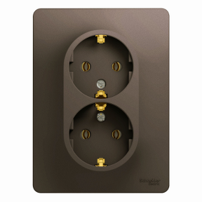 Розетка 2-мест. с/п з/к  шоколад (SCHNEIDER GLOSSA ) (GSL000824)
