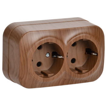 Розетка  2-я  О/П З/К  /дуб/ GLORY "ИЭК" (ERH21-K24-16)