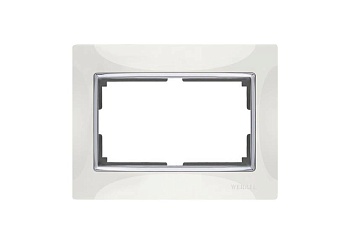 РАМКА для двойной розетки (WERKEL) (слоновая кость/серебро) (WL03-Frame-01 - DBL -ivory Snabb)