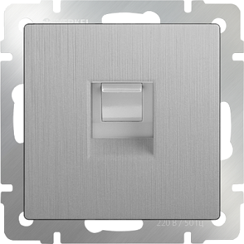 Механизм РОЗЕТКИ КОМП. UTP RJ-45 1мест. с/п (WERKEL) (серебряный рифленый) (WL09-RJ-45)