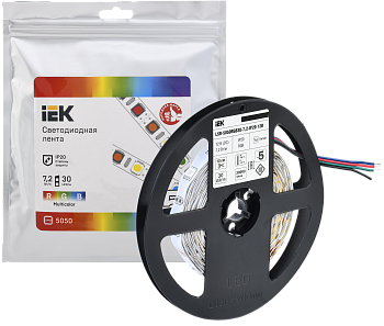Светодиодная лента "ИЭК" LSR-5050RGB  7.2Вт/12В IP20 мульти