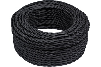 Провод-ретро витой 2x1.5 черный (BIRONI) (В1-424-73-50)