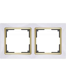 РАМКА 2-я (WERKEL) (белая/золото) (WL03-Frame-02-white/GD Snabb)