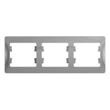 Рамка 3-м Glossa горизонт. алюм. SchE GSL000303