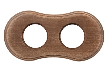 Рамка 2-ух  постовая  С/П дерево, винтаж круглая (BIRONI) (BF8-620-18)