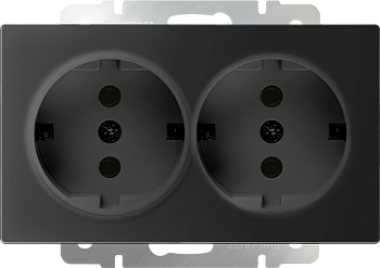 Механизм РОЗЕТКИ  2-мест. с/п з/к  (WERKEL) (черный) (WL08-SKG-02-IP20)