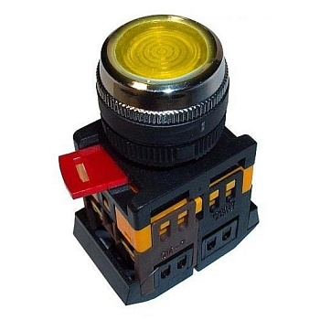 Кнопка   ИЭК ABLF-22 (желтый  с подсв., 1з+1р) (BBT10-ABLF-K05)