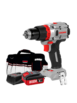 Шуруповерт аккумуляторный CROWN ударный бесщеточный 20В 4Ач 100Нм