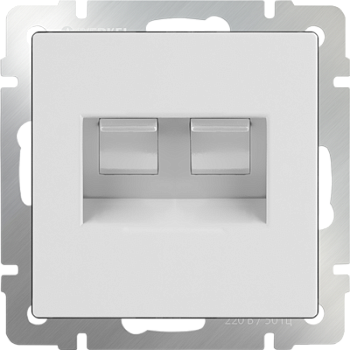 Механизм РОЗЕТКИ КОМП. UTP RJ-45+RJ-45 2мест. с/п (WERKEL) (белый) (WL01-RJ-45+RJ-45)