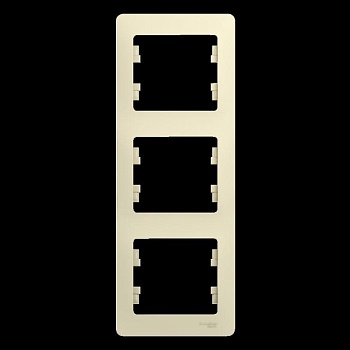 Рамка 3-м Glossa верт. беж. SchE GSL000207