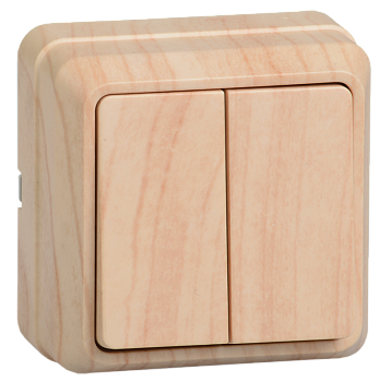 Выключатель 2-кл. ОП Октава 10А IP20 ВС20-2-0-ОС сосна IEK EVO20-K03-10-DC