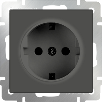 Механизм РОЗЕТКИ  1-мест. с/п з/к  (WERKEL) (серо-коричневый) (WL02/07-SKG/S-01-IP20)