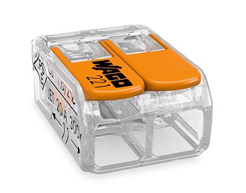 КЛЕММНИК  2х4 "WAGO" с рычажком (221-412)