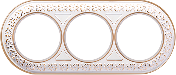 Рамка на 3 поста (белое золото) WERKEL