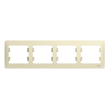Рамка 4-я слоновая кость горизонт. (SCHNEIDER GLOSSA ) (GSL000204)