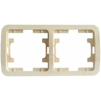 Рамка горизонтальная 2-ая (крем)  (Makel) (32012)