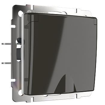 Механизм РОЗЕТКИ  1-мест. с/п з/к c крышкой/шторки (WERKEL) (серо-коричневый) (WL02/07-SKGSC-01-IP44