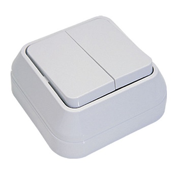 Выключатель   2кл. О/П /белый/(Makel) (45103)