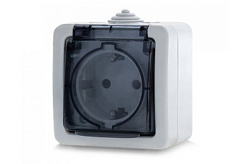 Розетка  1-я  П/Г З/К  крышка "ИЭК" Гермес (ERMP12-K03-16-54-EC)