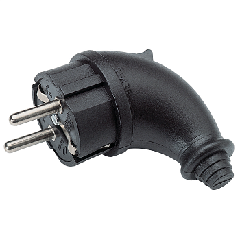 Вилка электрическая угловая однофазная каучук UNIVersal 1241