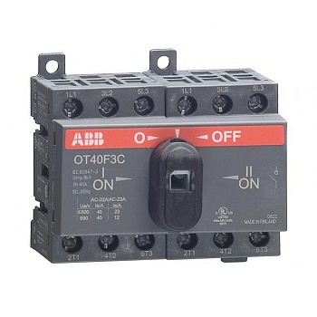Рубильник реверсивный OT40F3C 40А (23А AC23) ABB 1SCA104913R1001