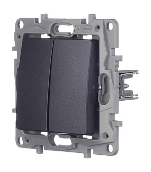 Механизм выключателя 2-кл.С/П проходной (антрацит) (Legrand Etika) (672612)