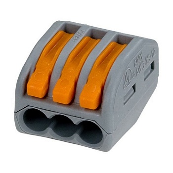 Клеммник 3х(0.08-2.5(4.0)) WAGO 222-413