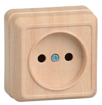 Розетка 1-м ОП Октава 10А IP20 без заземл. сосна IEK ERO10-K03-10-DC