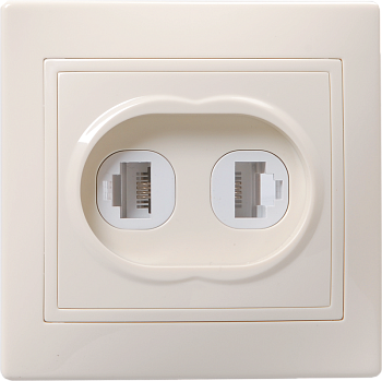 Розетка   2-я UTP+TF /крем/ КВАРТА "ИЭК" (EIK10-K33-DM)