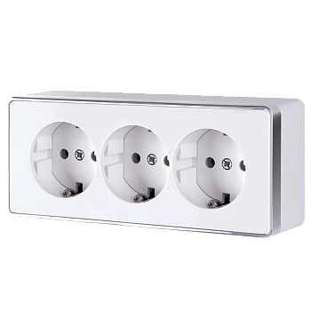 Розетка  3-я О/П  з/к  /белая/ (WERKEL) (WL15-02-05)