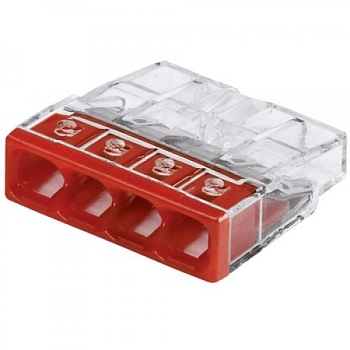 Клемма 4х(0.5-2.5мм) 4-х проводн. для распред. короб. (без п) WAGO 2273-204