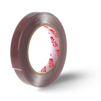 Скотч двухсторонний серая акриловая основа "AVS" SCH-031  12мм х 5м (A40227S)