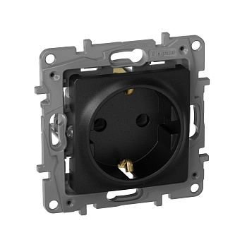 Механизм розетки 1-й С/П З/К (антрацит) (Legrand Etika) (672621)