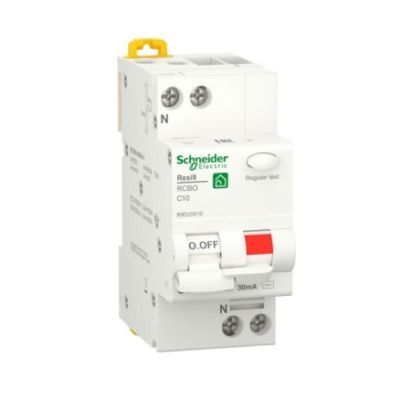 Выключатель автоматический дифференциального тока (ДИФ) RESI9 1P+N С 10А 6000А 30мА тип AC SchE R9D25610