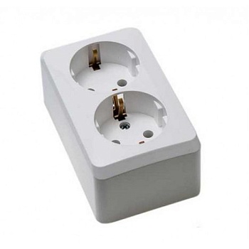 Розетка 2-ая  О/П З/К /белый/(Lexel Этюд)  PA16-007B