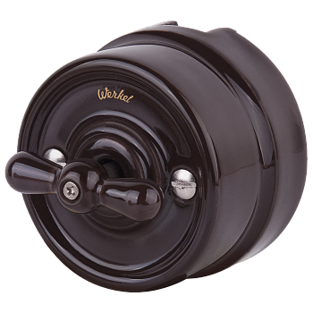 Переключатель одноклавишный (коричневый) Ретро WERKEL