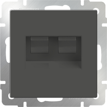 Механизм РОЗЕТКИ КОМП. UTP RJ-45+RJ-45 2мест. с/п (WERKEL) (серо-коричневый) (WL07-RJ-45+RJ-45)